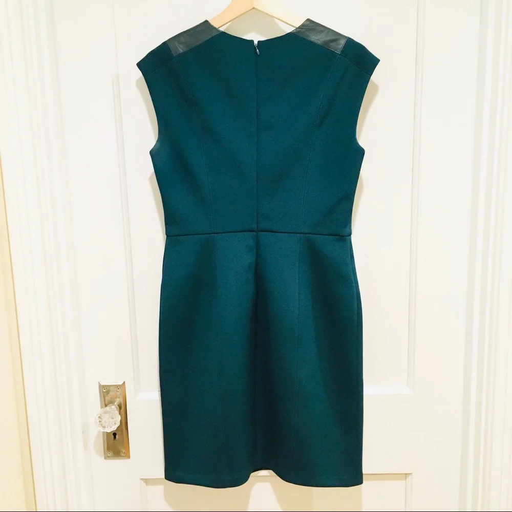 Shoshanna Teal Ponte Knit Sheath Dress 6 Career